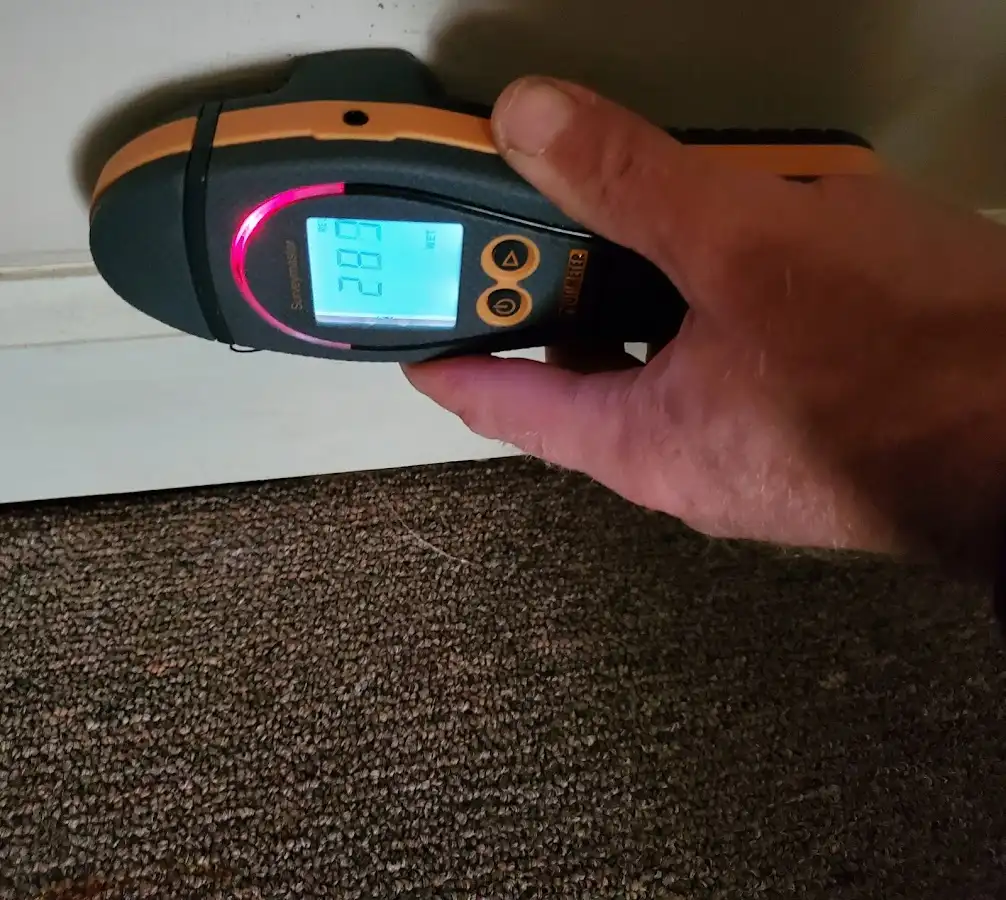 Moisture detection at baseboard during Mold Inspection & Testing in Bermuda Dunes